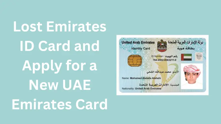 Lost Emirates ID Card and Apply for a New UAE Emirates Card